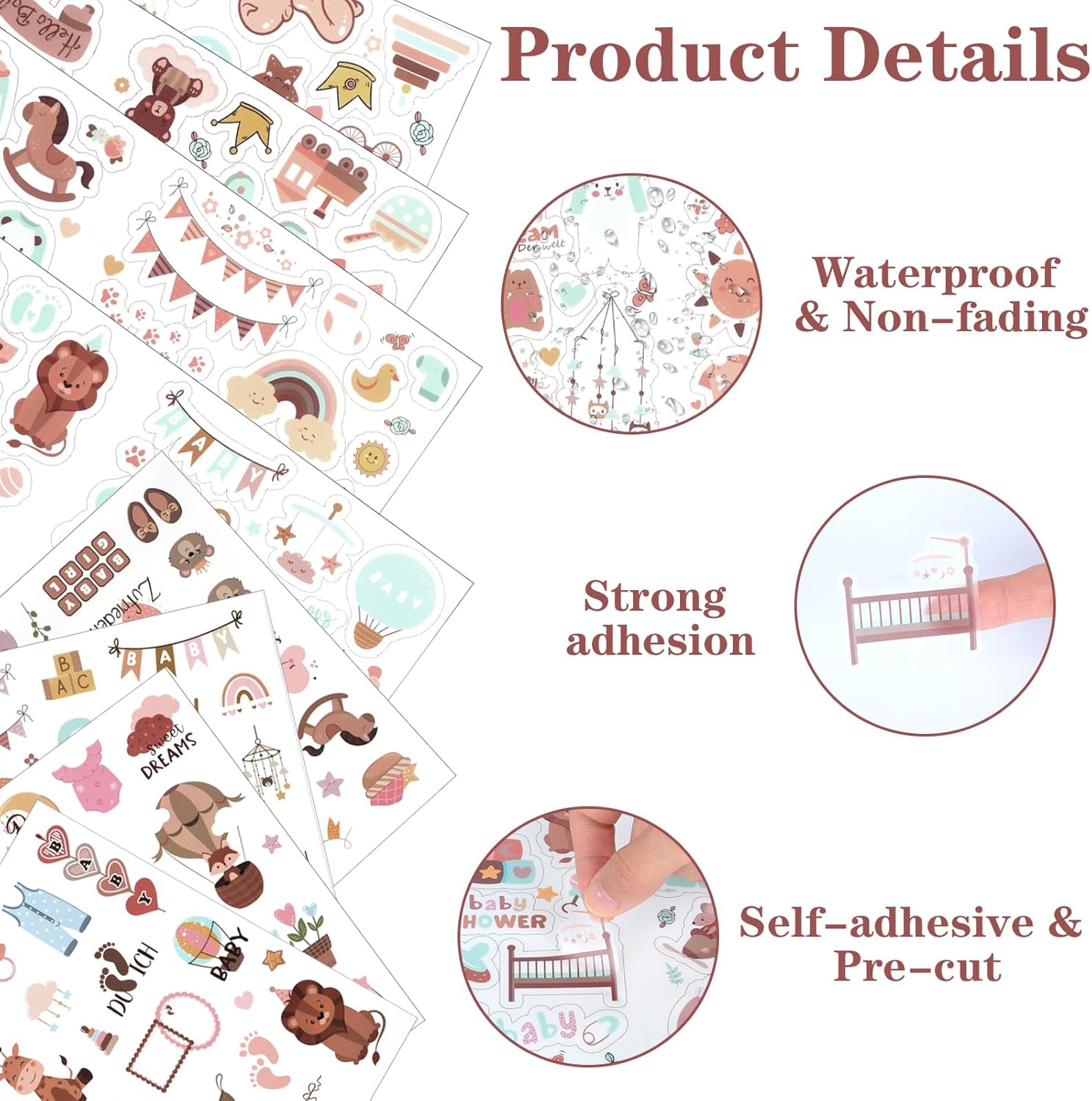 GROFIS Sticker Babyalbum Set - 316 Motive für Scrapbooking und DIY GROFIS Sticker Babyalbum Set - 316 Motive für Scrapbooking und DIY