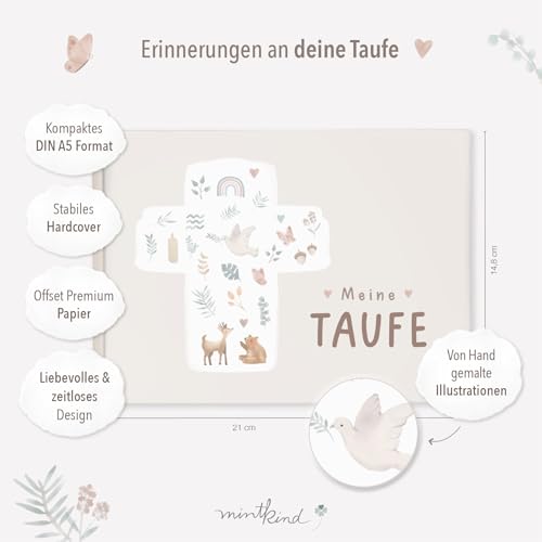 mintkind Erinnerungsalbum „Meine Taufe" Beige – Taufgeschenk