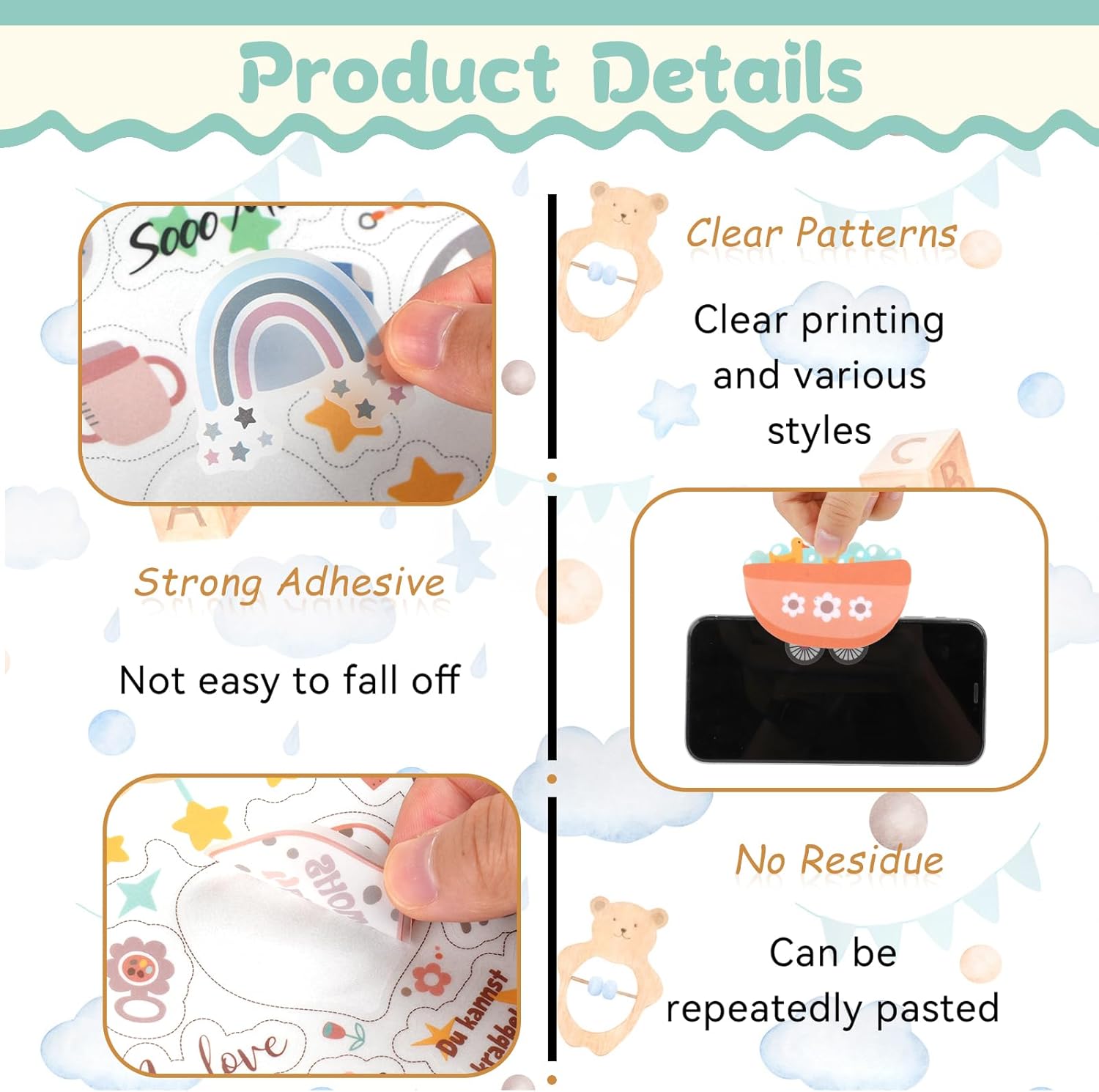 Sticker Babyalbum mit 225+ Motiven - Selbstklebende, Wasserdichte Baby Aufkleber Sticker Babyalbum mit 225+ Motiven - Selbstklebende, Wasserdichte Baby Aufkleber