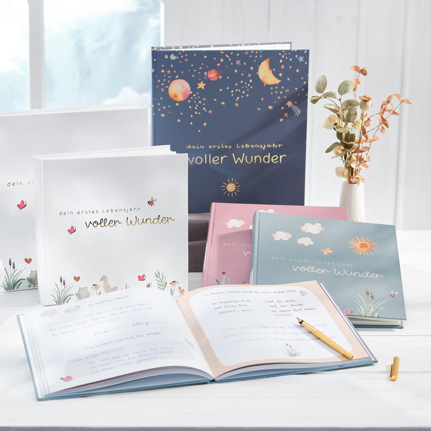 Goldbuch Babytagebuch Voller Wunder Wiese Salbeigrün mit 100 illustrierten Seiten Goldbuch Babytagebuch Voller Wunder Wiese Salbeigrün mit 100 illustrierten Seiten