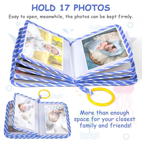 Aolso Baby-Stofffotoalbum mit Anhänger – 17 Fotos, ab 0 Monaten