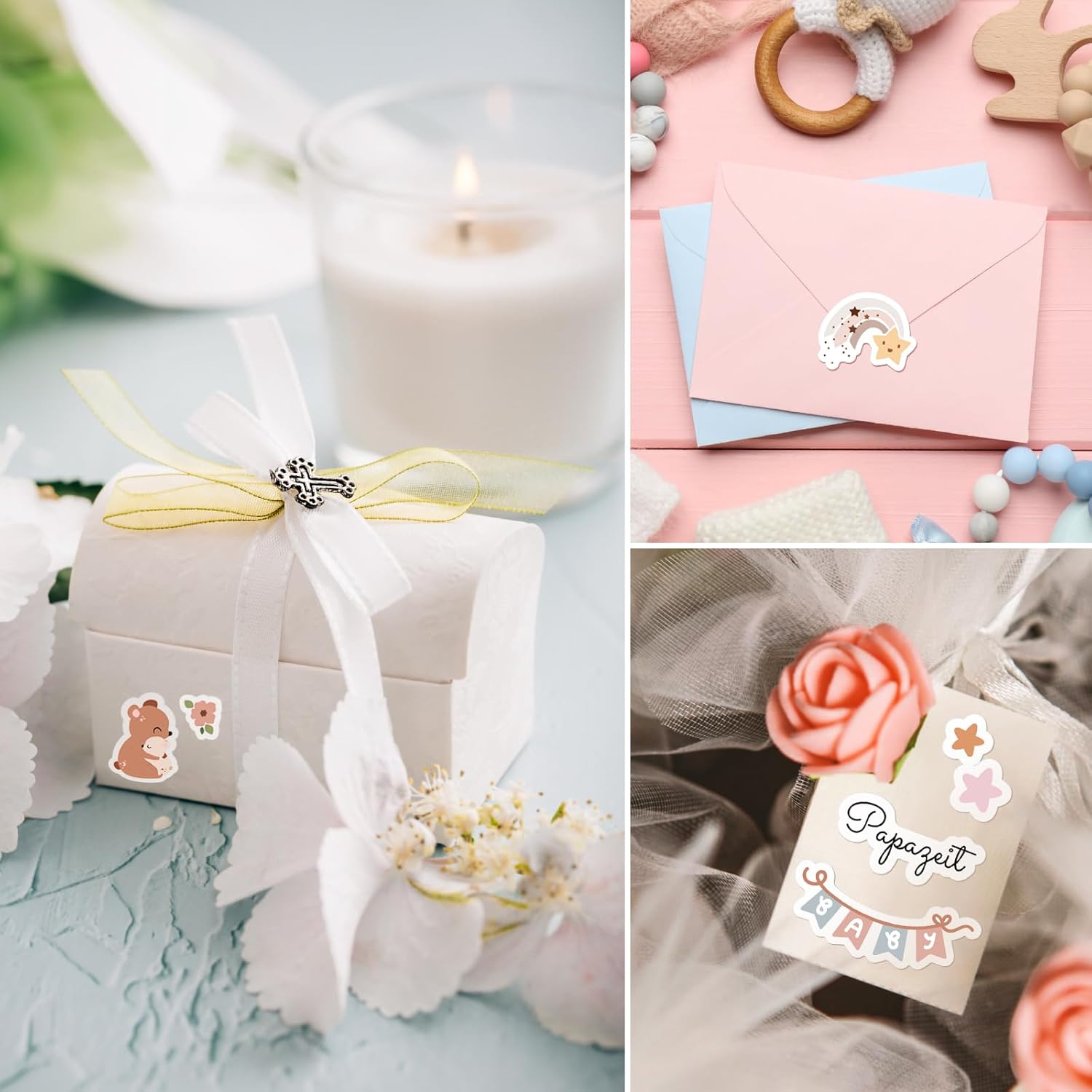 BETESSIN Babyalbum Sticker-Set - 440 Aufkleber für kreative Gestaltung