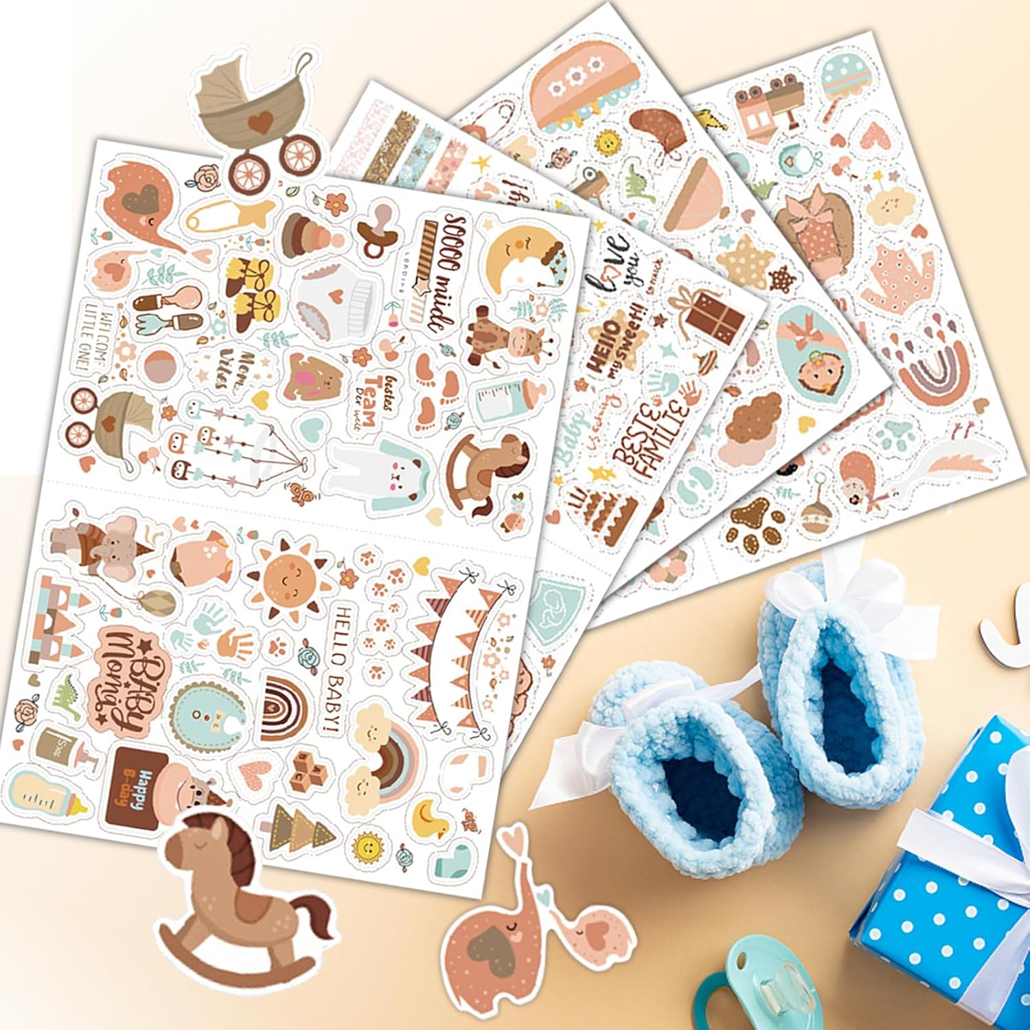 Altdeovk Babyalbum Sticker Set, 204 Stücke A4, Baby Scrapbooking Aufkleber Altdeovk Babyalbum Sticker Set, 204 Stücke A4, Baby Scrapbooking Aufkleber
