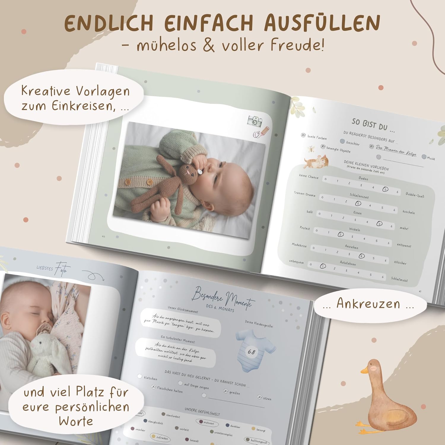 Glücksnest Mein erstes Jahr: Babyalbum mit 138 Stickern & kreativen Vorlagen Glücksnest Mein erstes Jahr: Babyalbum mit 138 Stickern & kreativen Vorlagen
