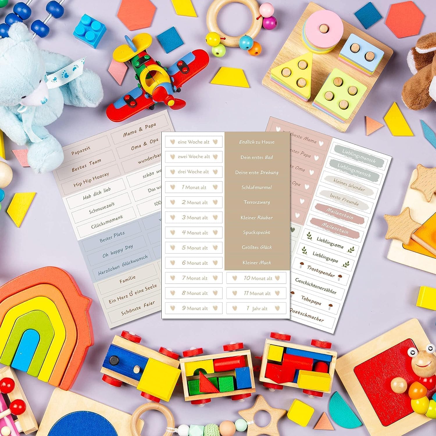 BIROYAL Baby Meilenstein Aufkleber Set - 280+ Sticker für Babyalbum & Scrapbooking BIROYAL Baby Meilenstein Aufkleber Set - 280+ Sticker für Babyalbum & Scrapbooking