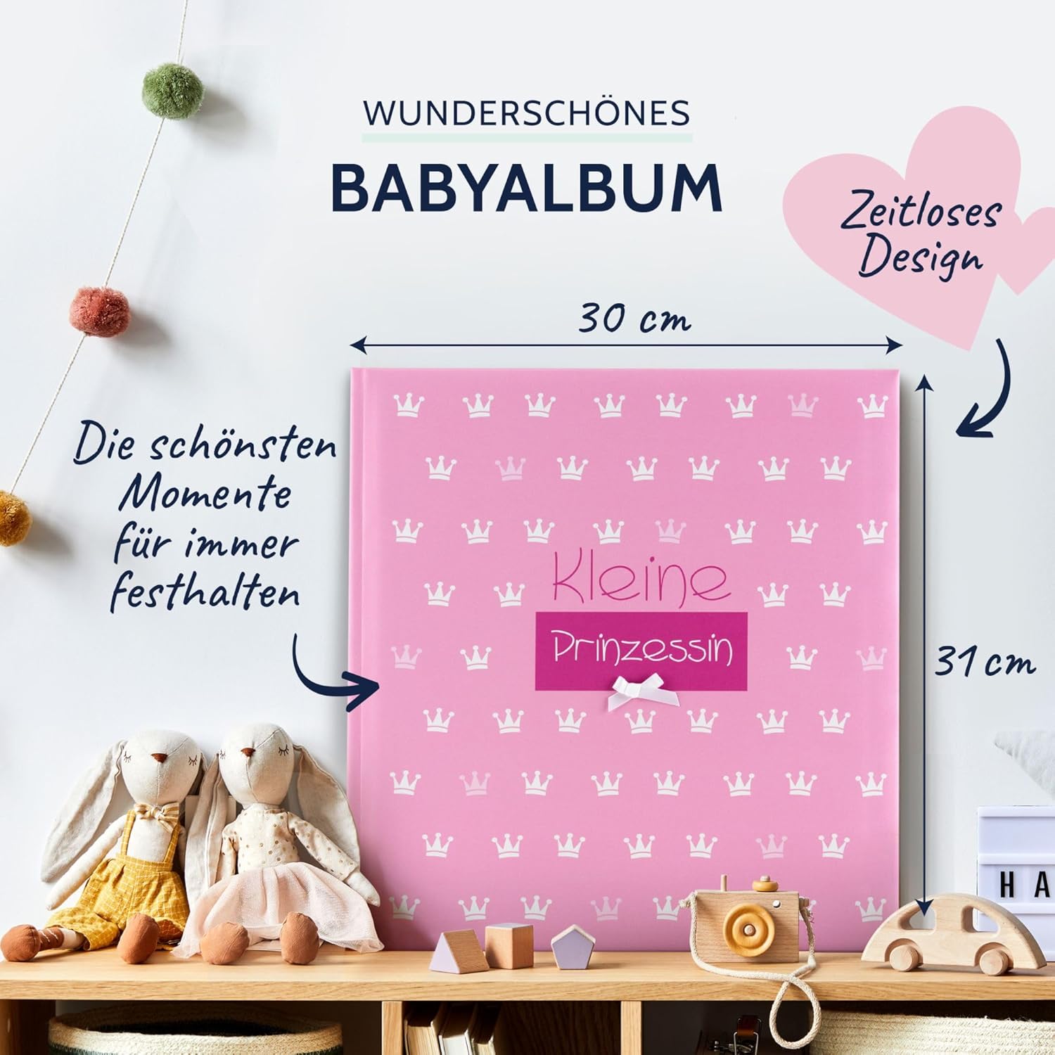 goldbuch Babyalbum 'Kleine Prinzessin' - 30x31cm, 58 Blankoseiten & 4 Illustrierte Seiten