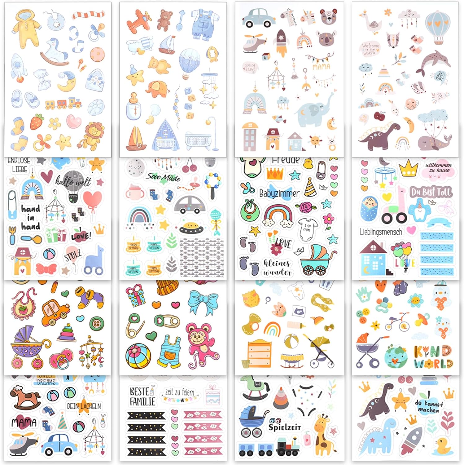 361er Sticker-Set für Babyalben – Erinnerungen festhalten 361er Sticker-Set für Babyalben – Erinnerungen festhalten