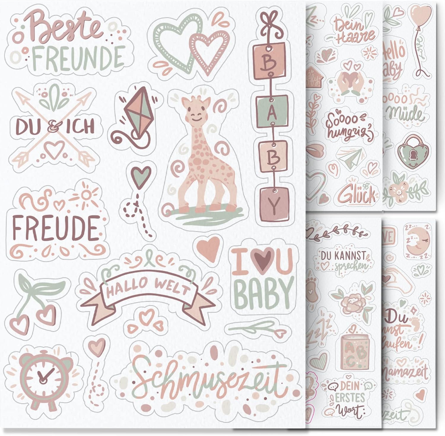 Sticker Baby by snaPmee - Aufkleber-Set mit 133 Motiven für Babyalben und Geschenke