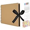 Aolso DIY-Fotoalbum Gelb – 30 schwarze Seiten, Scrapbook-Set