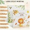Babytagebuch „Mein erstes Jahr" Leinen mit Waldtieren – 88 Seiten & Abdruck-Set