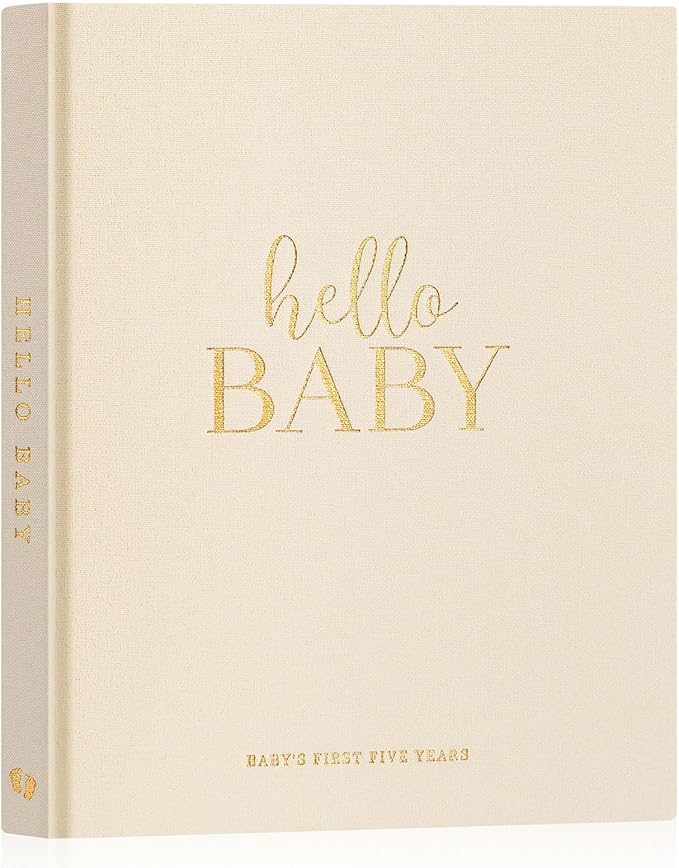Lanpn Hello Baby Babytagebuch (5 Jahre), Leinen-Hardcover Blau