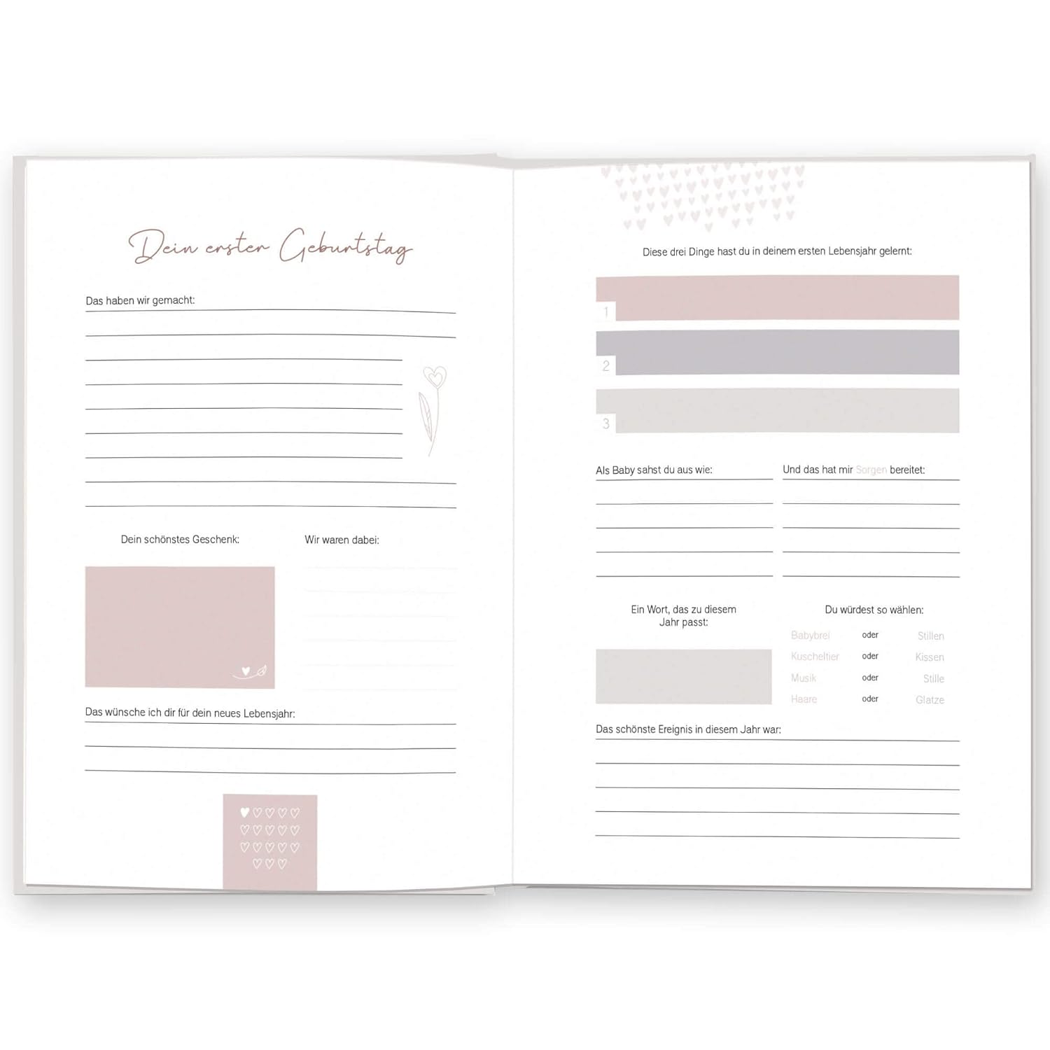 LEAF & GOLD® Babybuch: Erinnerungen vom 1. bis 18. Jahr