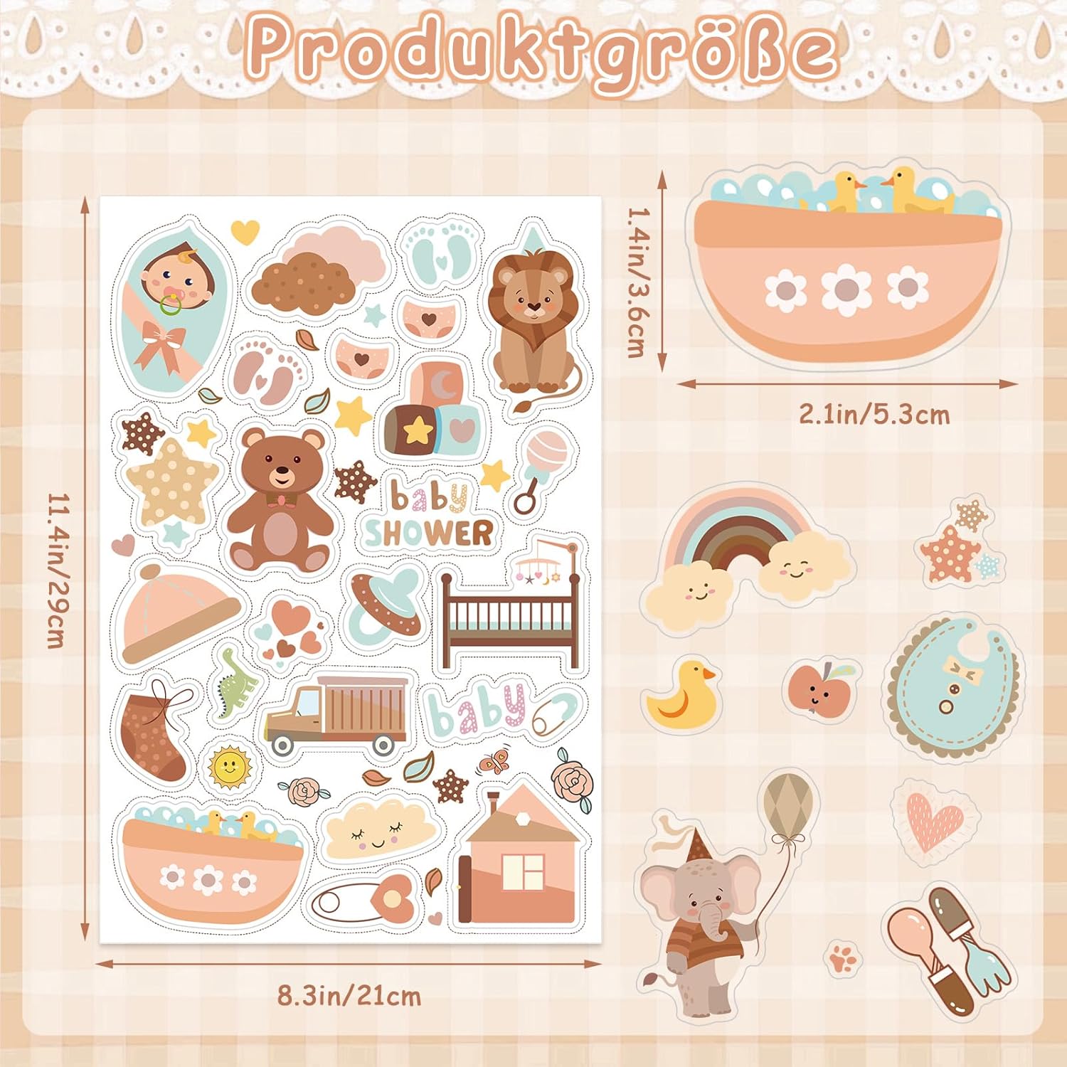 JANYUN 424 Stück Babyalbum Sticker, Baby Fotoalbum Sticker 8 Blatt DIY Kinder Fotoalbum Aufkleber Braun Baby Sticker für Fotoalbum Kalender Scrapbook Party Deko JANYUN 424 Stück Babyalbum Sticker, Baby Fotoalbum Sticker 8 Blatt DIY Kinder Fotoalbum Aufkleber Braun Baby Sticker für Fotoalbum Kalender Scrapbook Party Deko