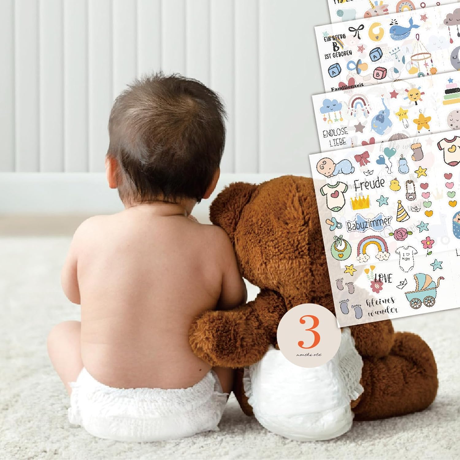 DIY Scrapbook Sticker Set für Babyalben (4 Stück, A4)