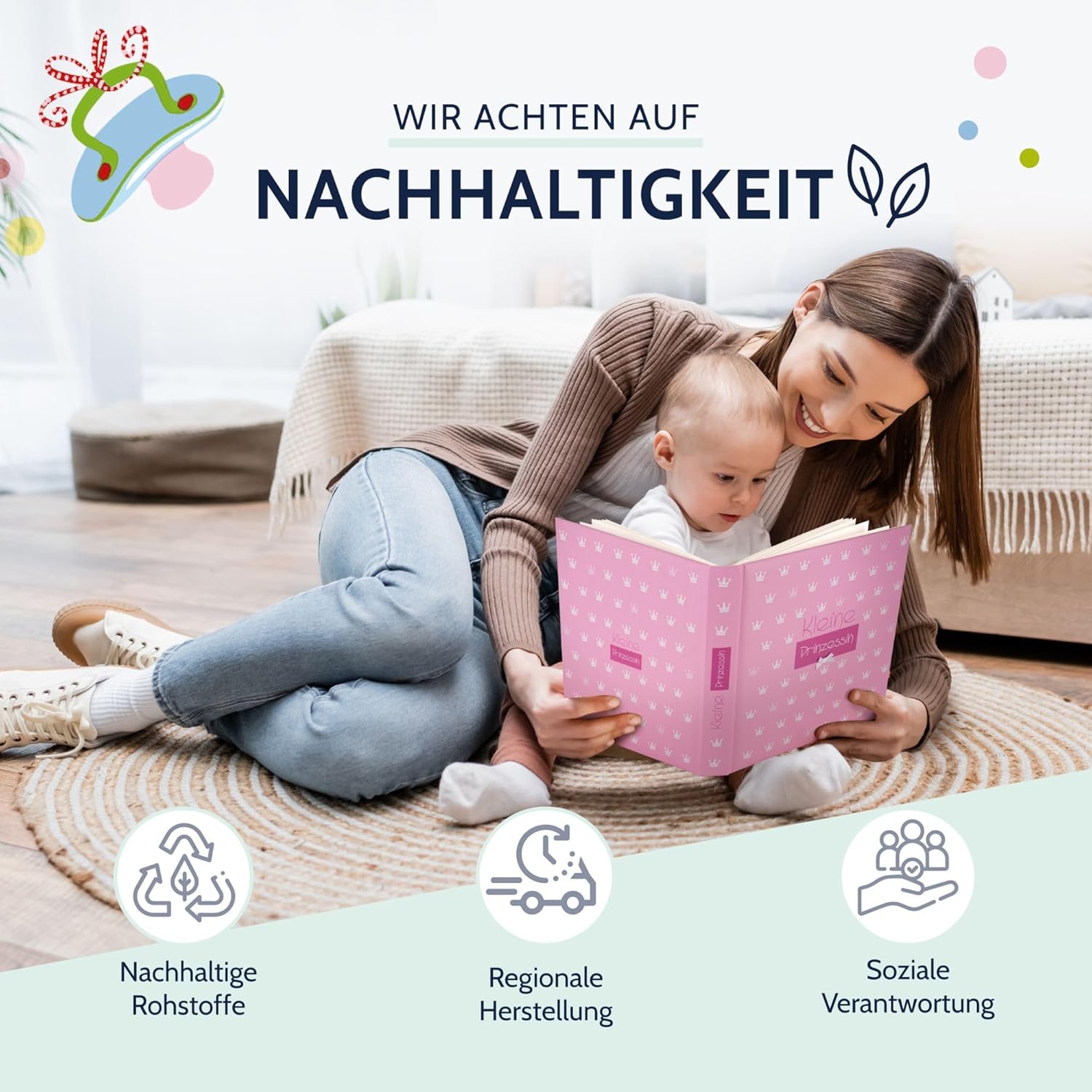 goldbuch Babyalbum 'Kleine Prinzessin' - 30x31cm, 58 Blankoseiten & 4 Illustrierte Seiten