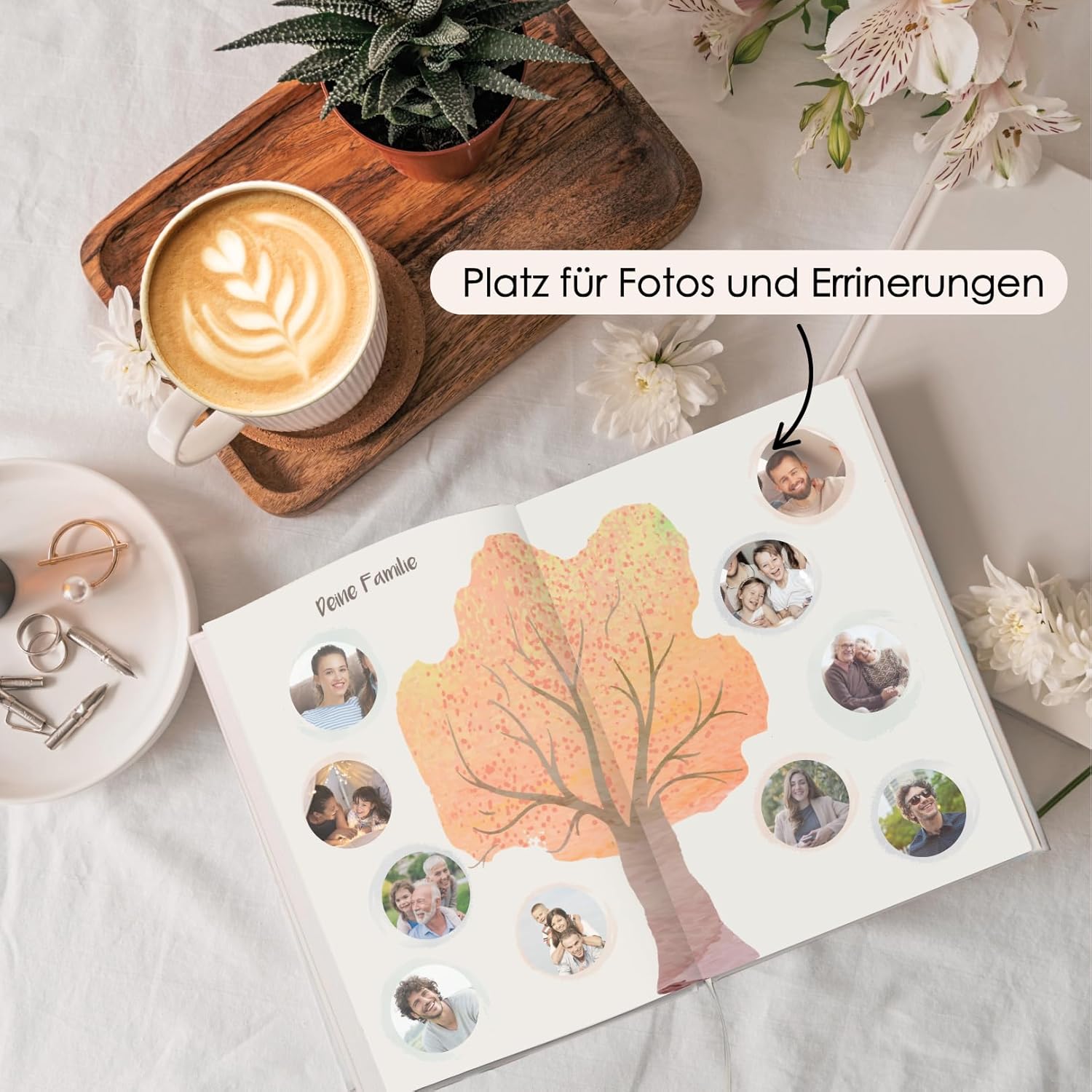 Cozy Racoon Babyalbum 'Mein erstes LebensJahr' - Boho Tiere Design mit 158 Stickern