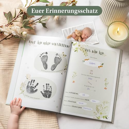 Eulentaler Babyalbum „Mein erstes Jahr" – DIN A4, geschlechtsneutral (Grün)