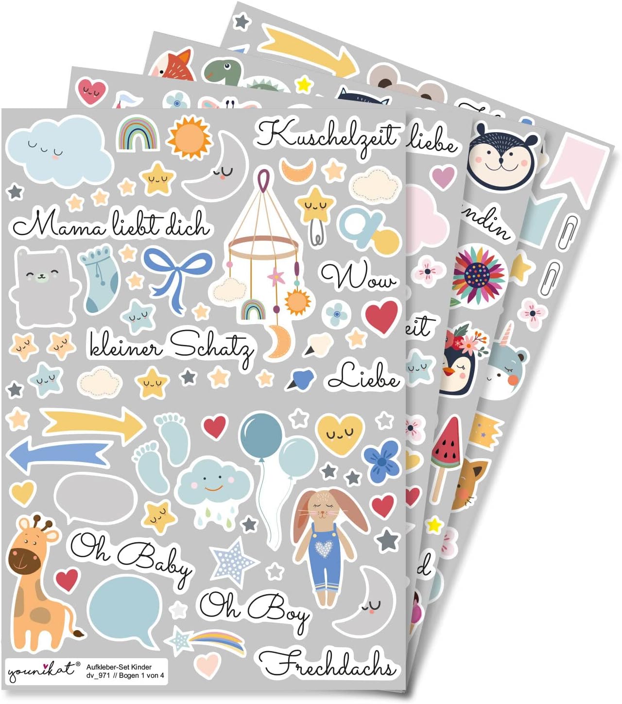 DIY Scrapbooking-Aufkleber-Set für Kinder und Fotoalben | Über 200 Sticker