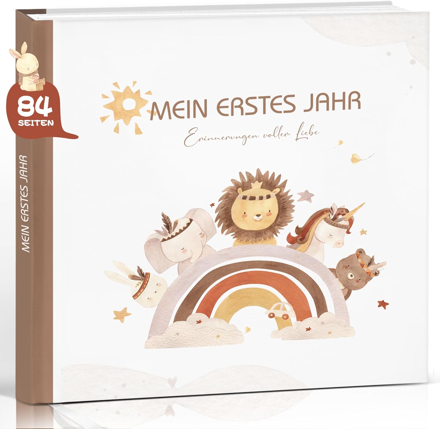 Babybuch 'Mein erstes Jahr' – Hochwertiges Erinnerungsbuch im Boho-Stil