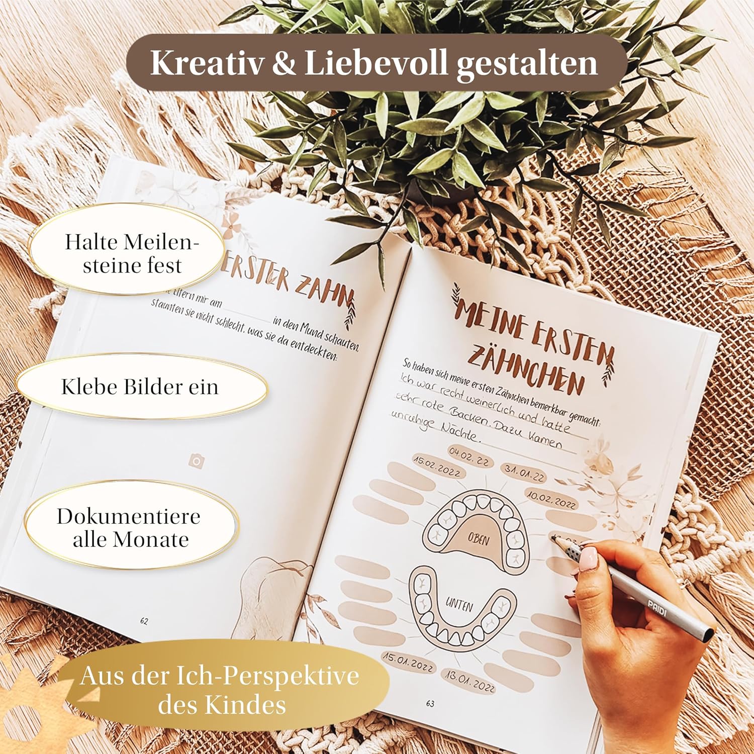 EULENTALER® Babytagebuch Boho: Erinnerungsschatz für das erste Jahr EULENTALER® Babytagebuch Boho: Erinnerungsschatz für das erste Jahr