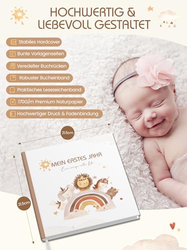 Babyalbum „Mein erstes Jahr" Boho – 84 Seiten Hardcover, pädagogisch