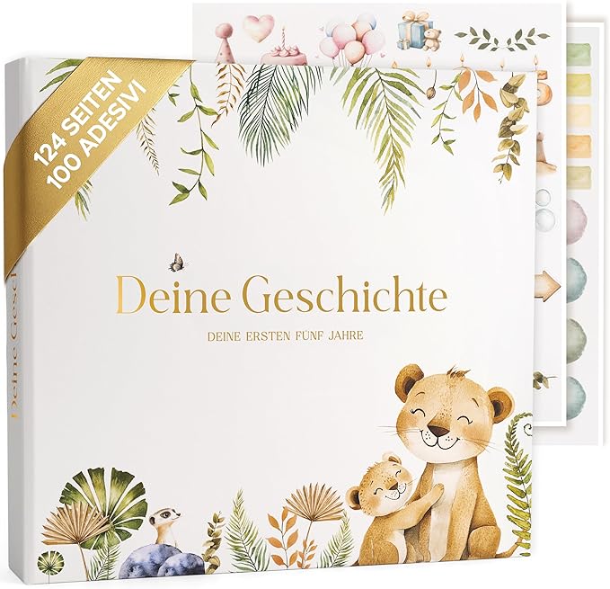 SweetyFox Babyalbum „Die ersten 5 Jahre" – 124 Seiten & 100 Sticker