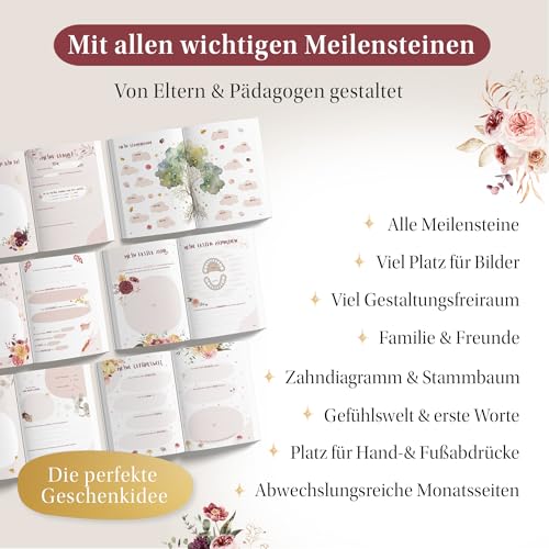 Eulentaler Babytagebuch „Mein erstes Jahr" – DIN A4, Rosa für Mädchen