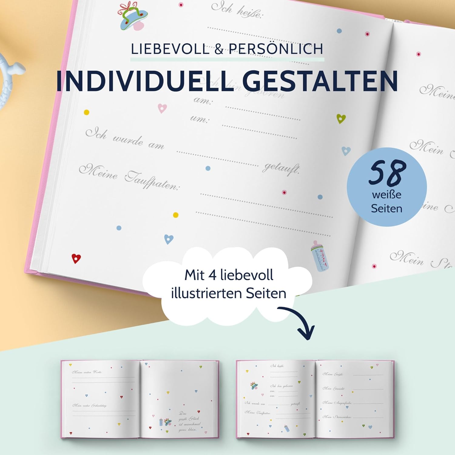 goldbuch Babyalbum 'Kleine Prinzessin' - 30x31cm, 58 Blankoseiten & 4 Illustrierte Seiten