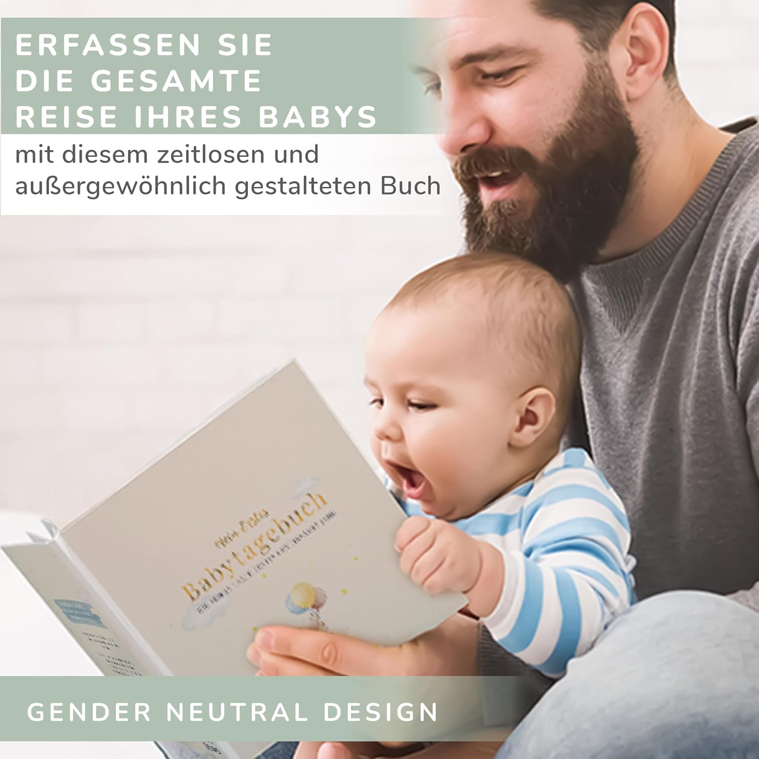 Tiny Trees® Babytagebuch - Erstes Jahr Erinnerungen, 51 Seiten mit Geschenkbox