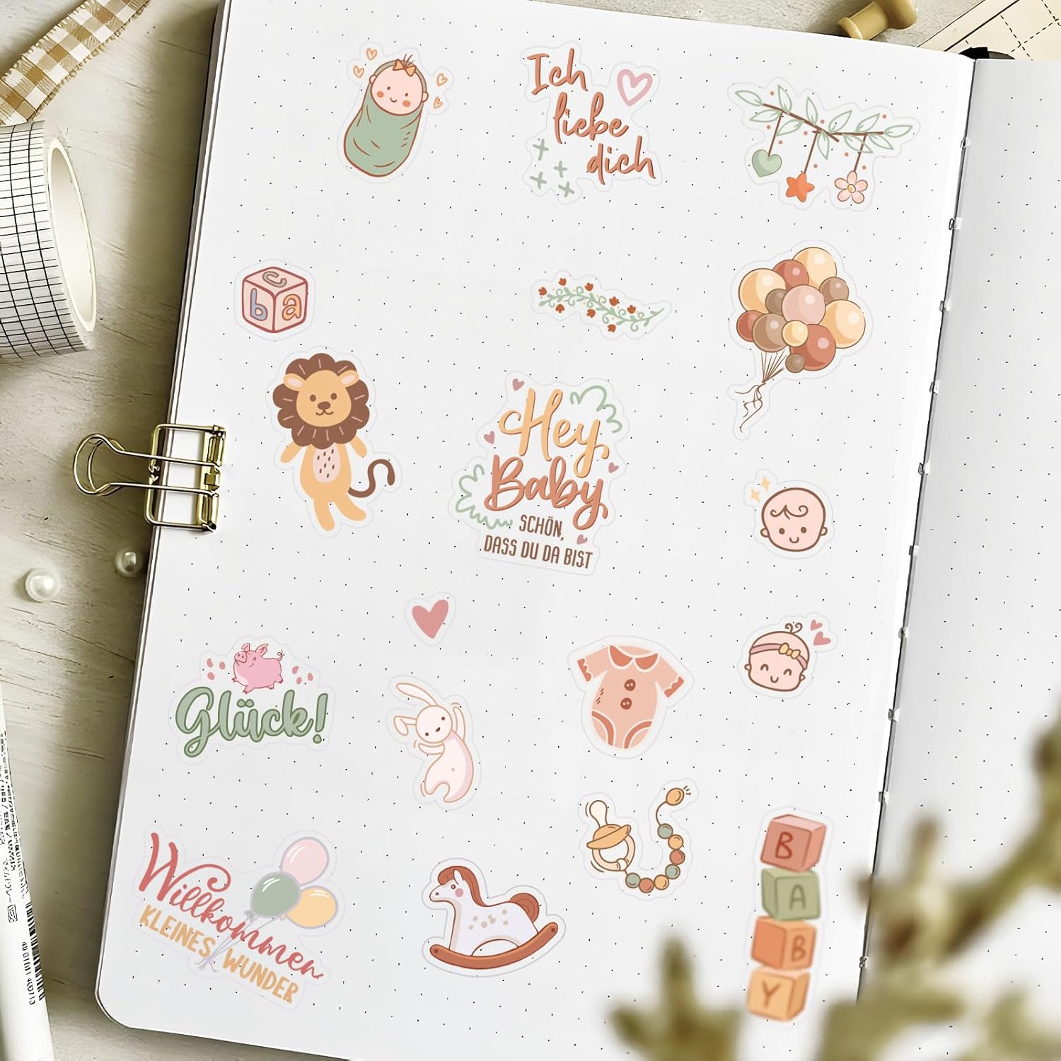 COLOFALLA A4 Baby Fotoalbum Sticker für Taufe und Baby Partys COLOFALLA A4 Baby Fotoalbum Sticker für Taufe und Baby Partys