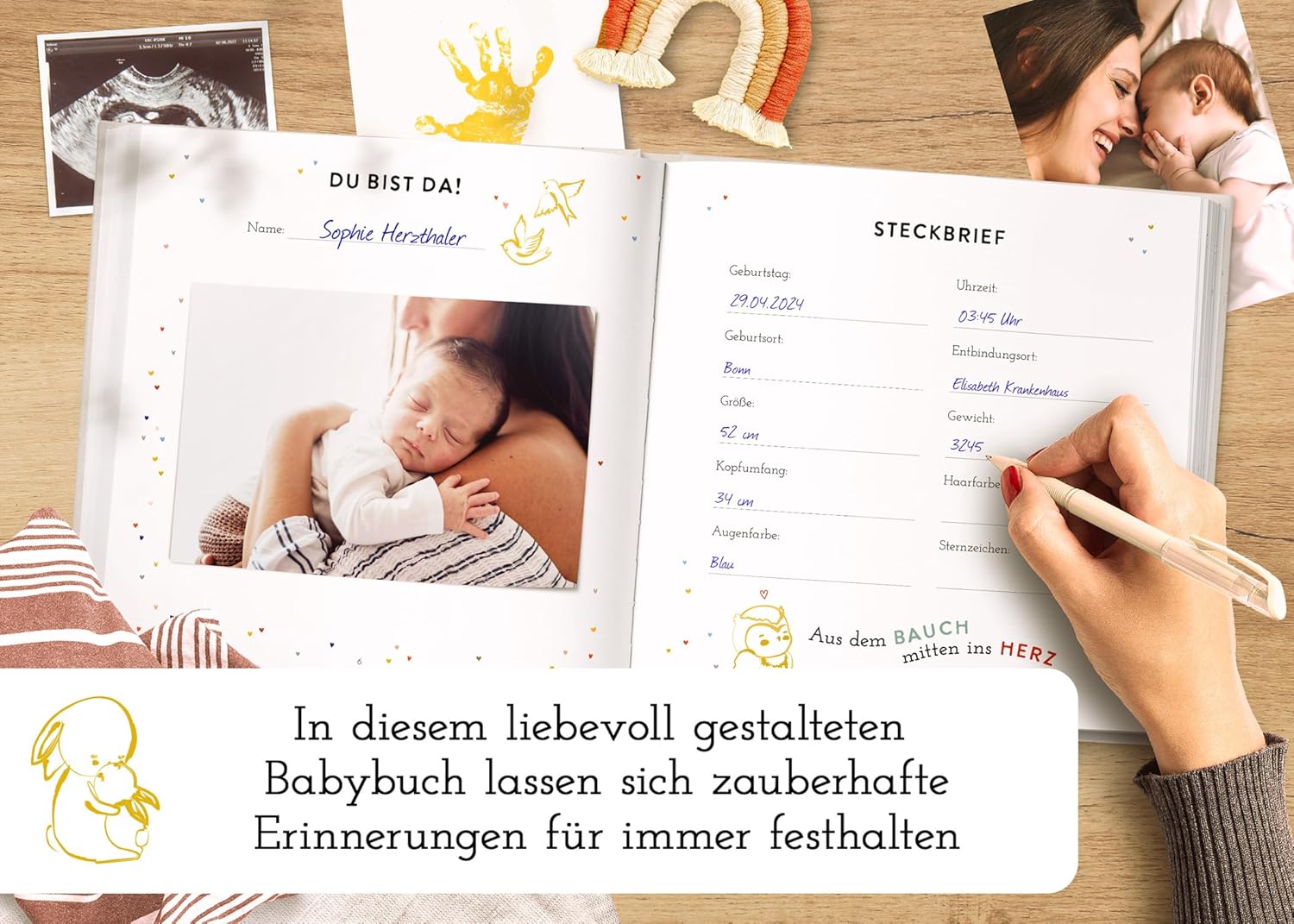 Mein erstes Jahr Babyalbum - Luxus Leinenbuch mit Goldprägung Mein erstes Jahr Babyalbum - Luxus Leinenbuch mit Goldprägung