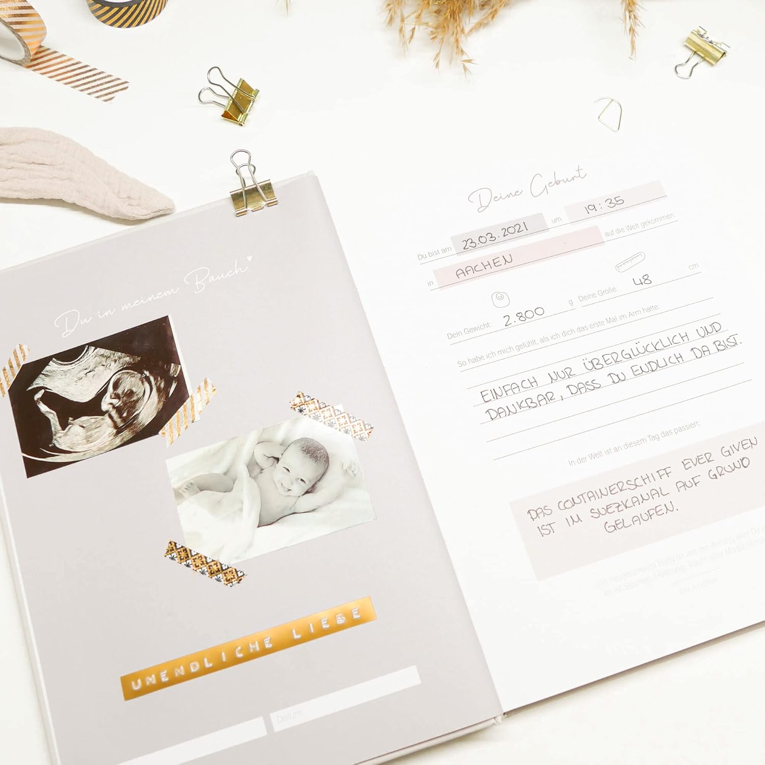 LEAF & GOLD® Babybuch: Erinnerungen vom 1. bis 18. Jahr