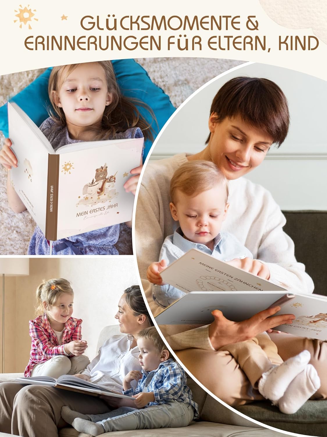Babybuch 'Mein erstes Jahr' – Hochwertiges Erinnerungsbuch im Boho-Stil