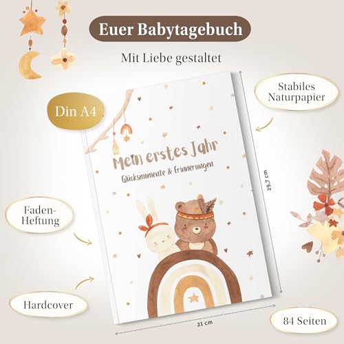Eulentaler Babytagebuch „Boho" – Von Pädagogen gestaltet