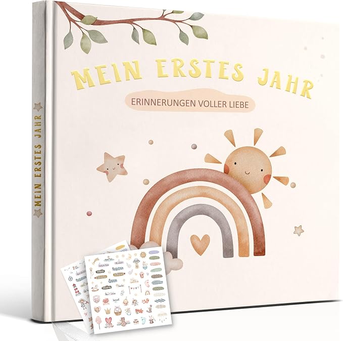 Hyggartn Babyalbum „Mein erstes Jahr" – 84 Seiten, mit Stickern, 21×21 cm