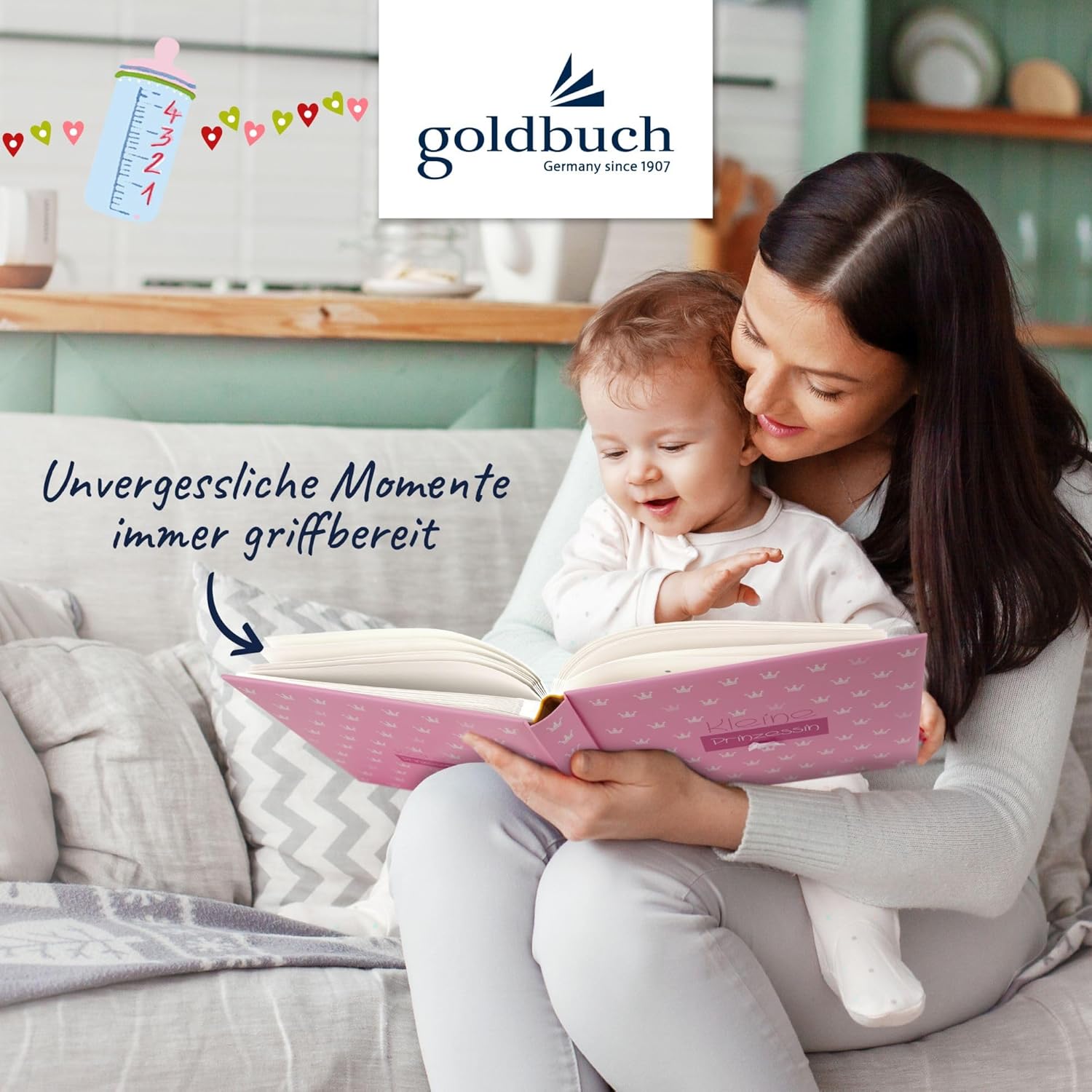 goldbuch Babyalbum 'Kleine Prinzessin' - 30x31cm, 58 Blankoseiten & 4 Illustrierte Seiten