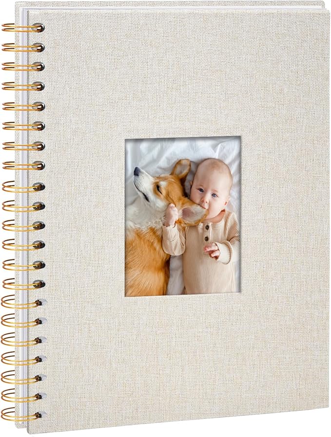Vienrose Fotoalbum zum Selbstgestalten 28×20,5 cm – DIY Scrapbook, Leinen