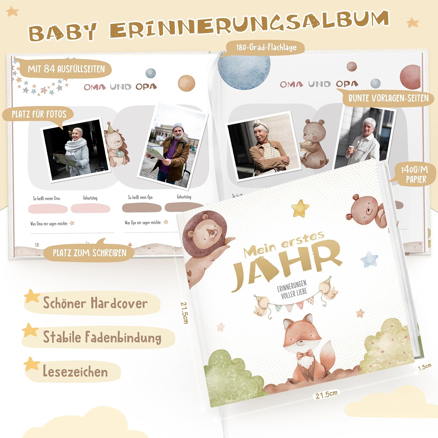 Hyggartn Mein Erstes Jahr Babyalbum - Personalisierte Geschenke für Babys