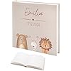 wunderwunsch Baby-Fotoalbum aus Leinen, personalisierbar – Tier-Motiv