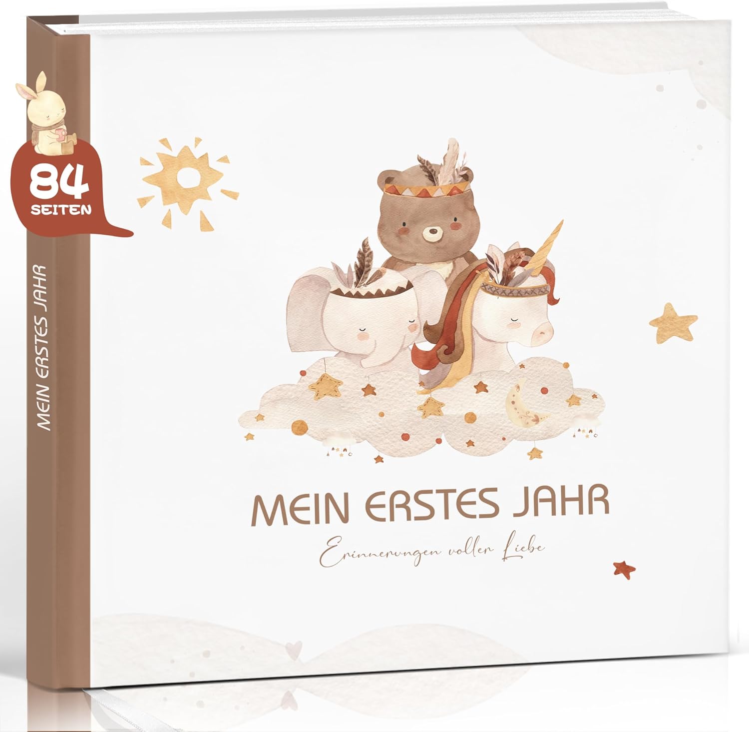 Mein erstes Jahr Babyalbum - Hochwertiges Baby Erinnerungsbuch