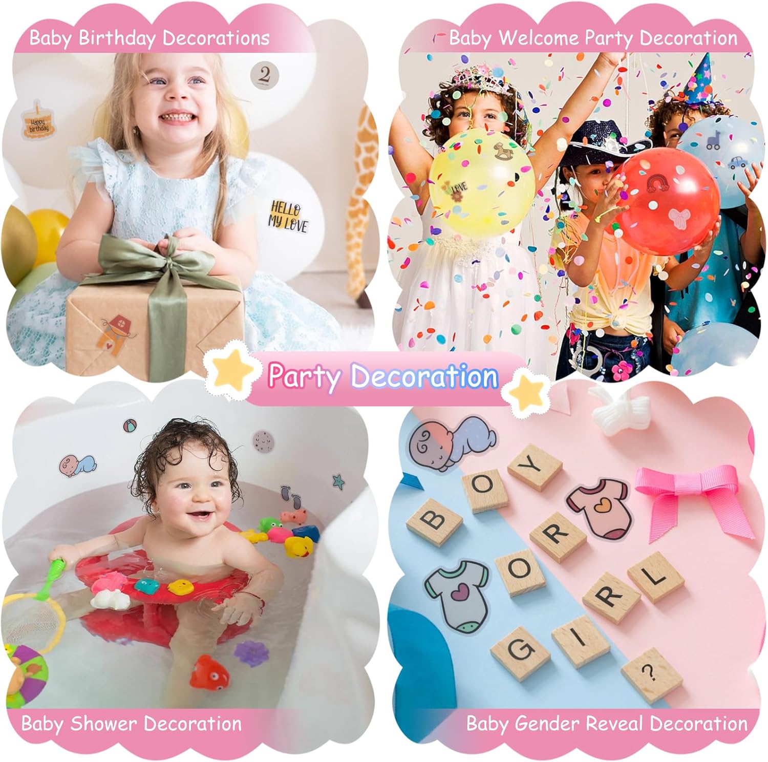 Baby Sticker-Set mit 424 Motiven, Ideal für Fotoalben und Geschenke Baby Sticker-Set mit 424 Motiven, Ideal für Fotoalben und Geschenke