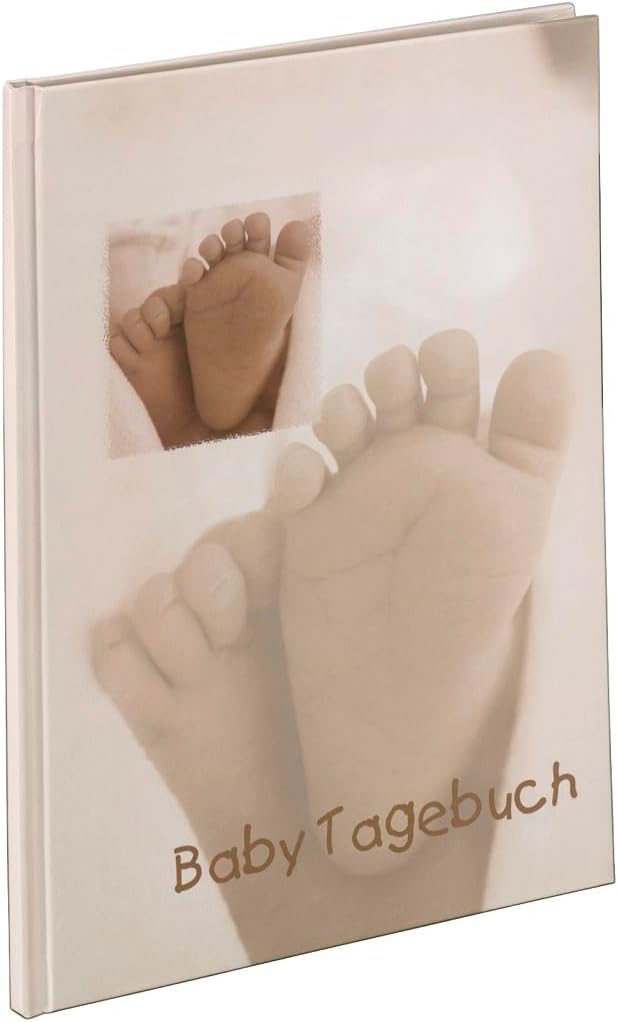 Hama Baby-Tagebuch beige – 44 illustrierte Seiten zum Gestalten