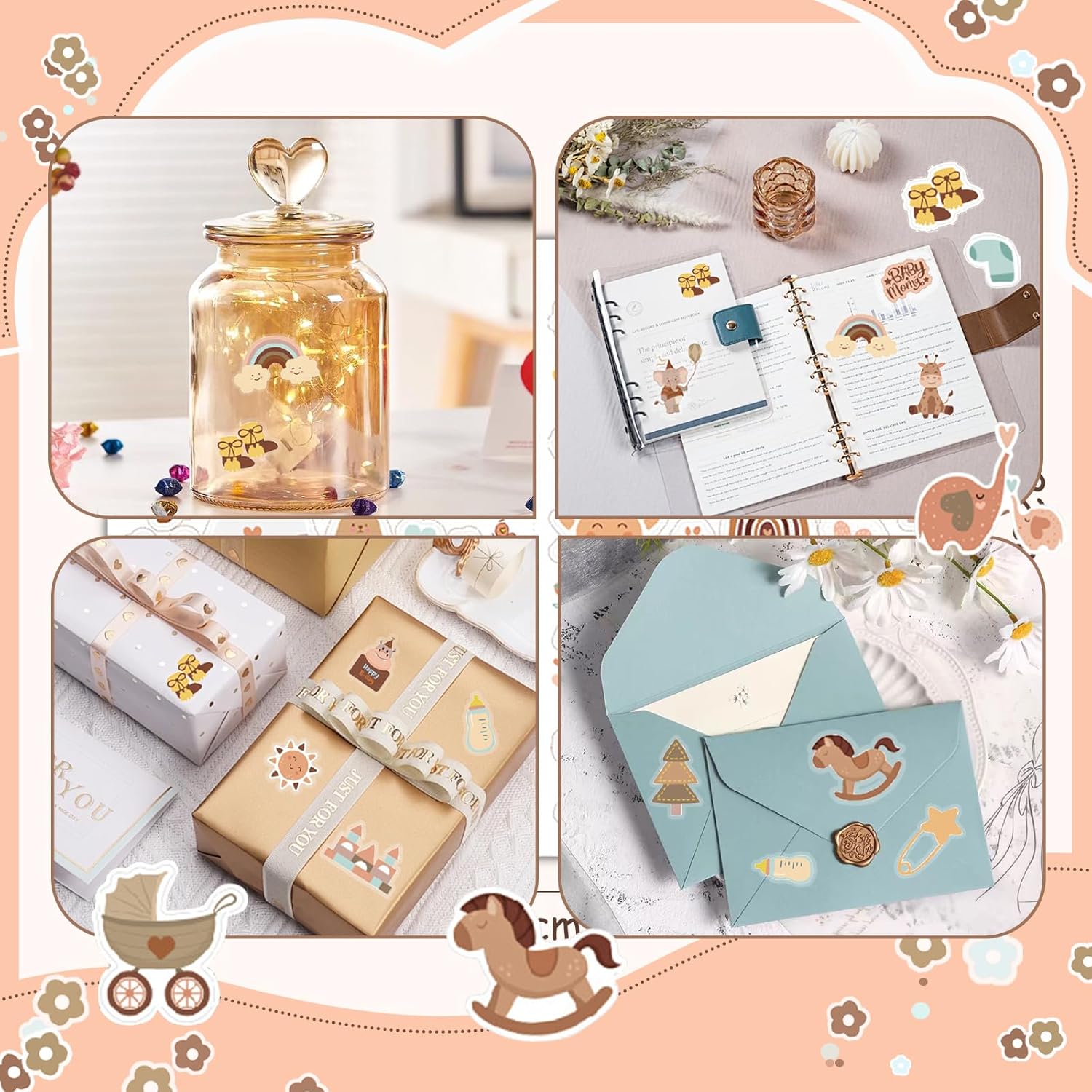 Altdeovk Babyalbum Sticker Set, 204 Stücke A4, Baby Scrapbooking Aufkleber Altdeovk Babyalbum Sticker Set, 204 Stücke A4, Baby Scrapbooking Aufkleber