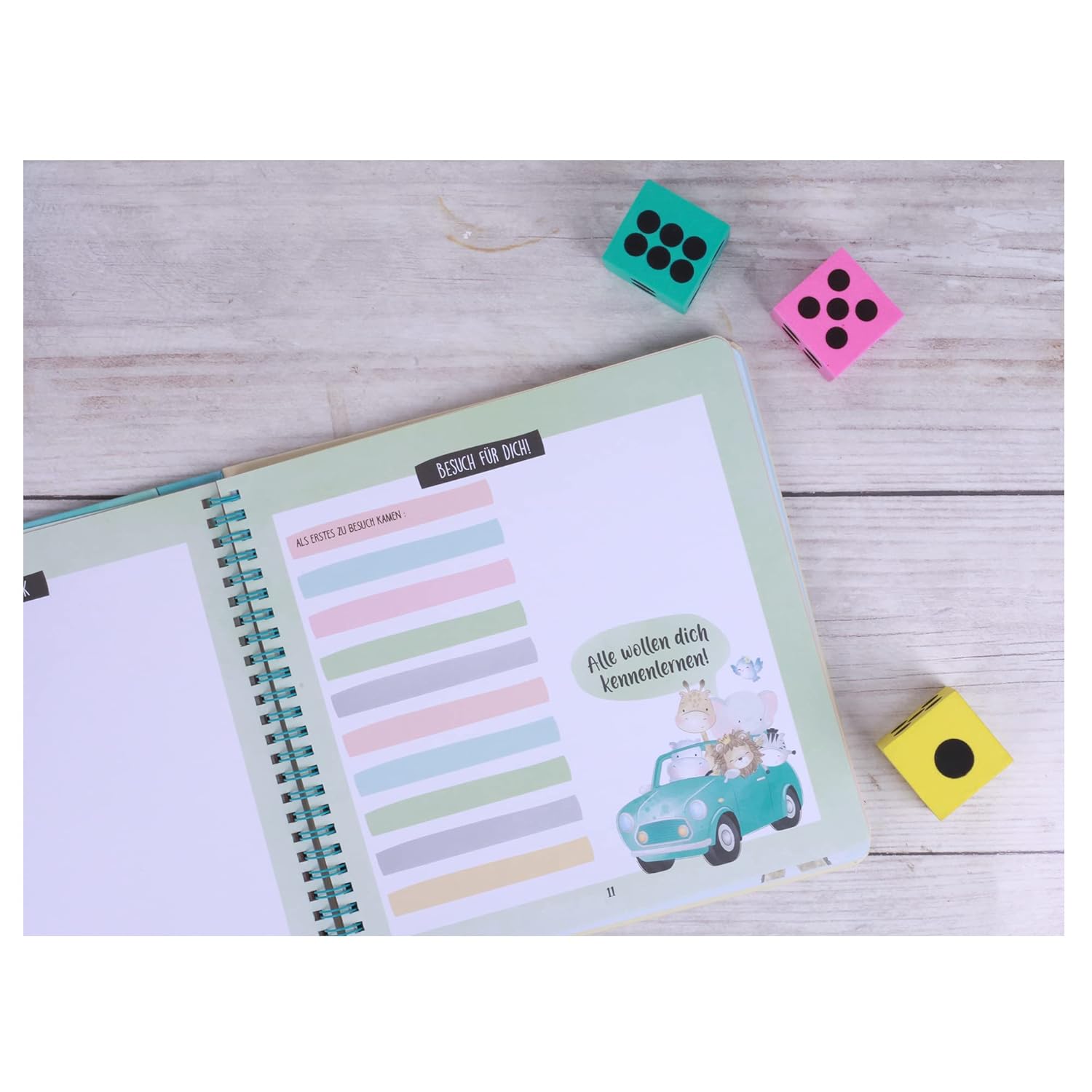 Erinnerungsalbum 'Mein erstes Jahr' - Babyalbum mit Spiralbindung und Tierillustrationen Erinnerungsalbum 'Mein erstes Jahr' - Babyalbum mit Spiralbindung und Tierillustrationen