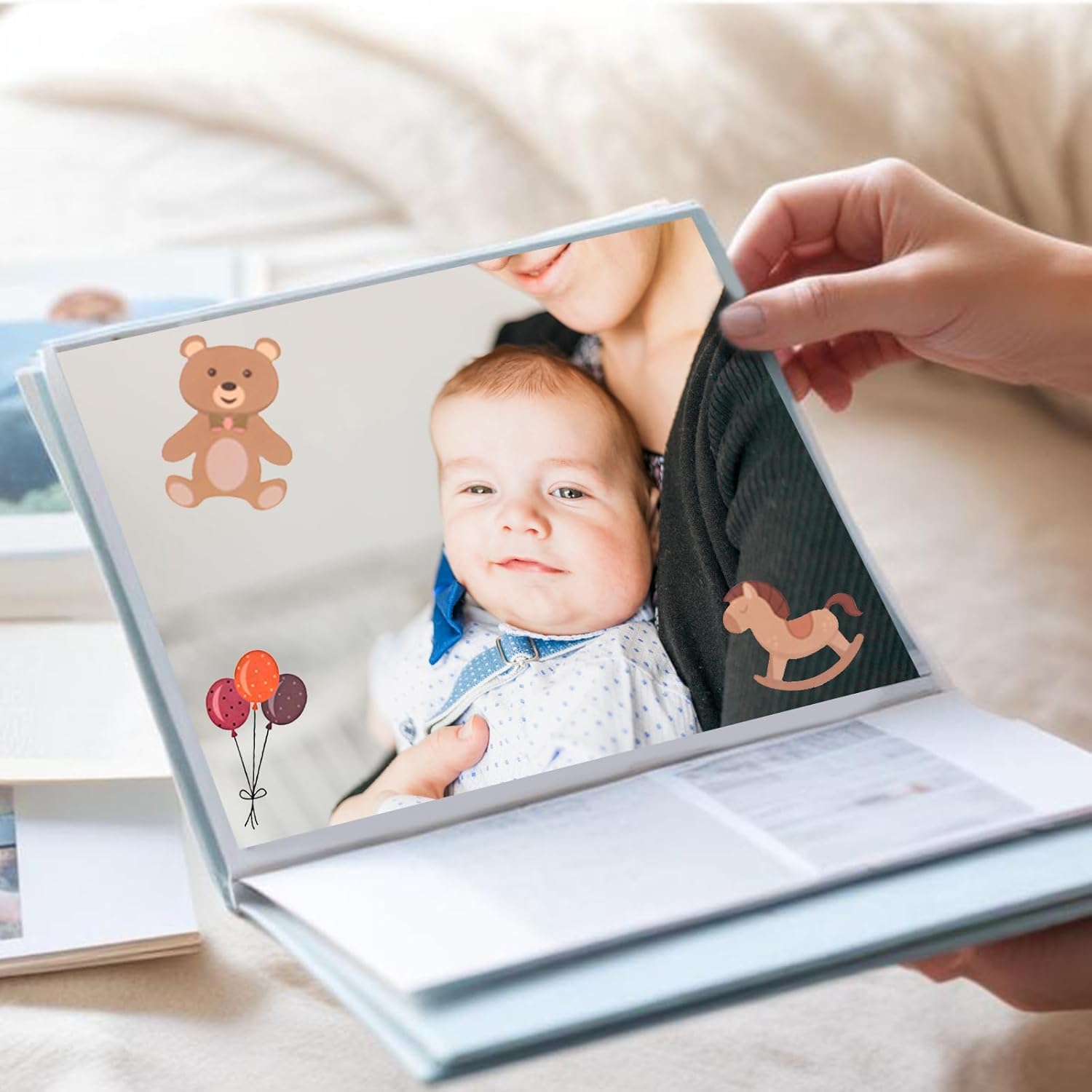 JIEYAO Babyalbum Sticker Set - 204 Aufkleber für Kreativprojekte JIEYAO Babyalbum Sticker Set - 204 Aufkleber für Kreativprojekte