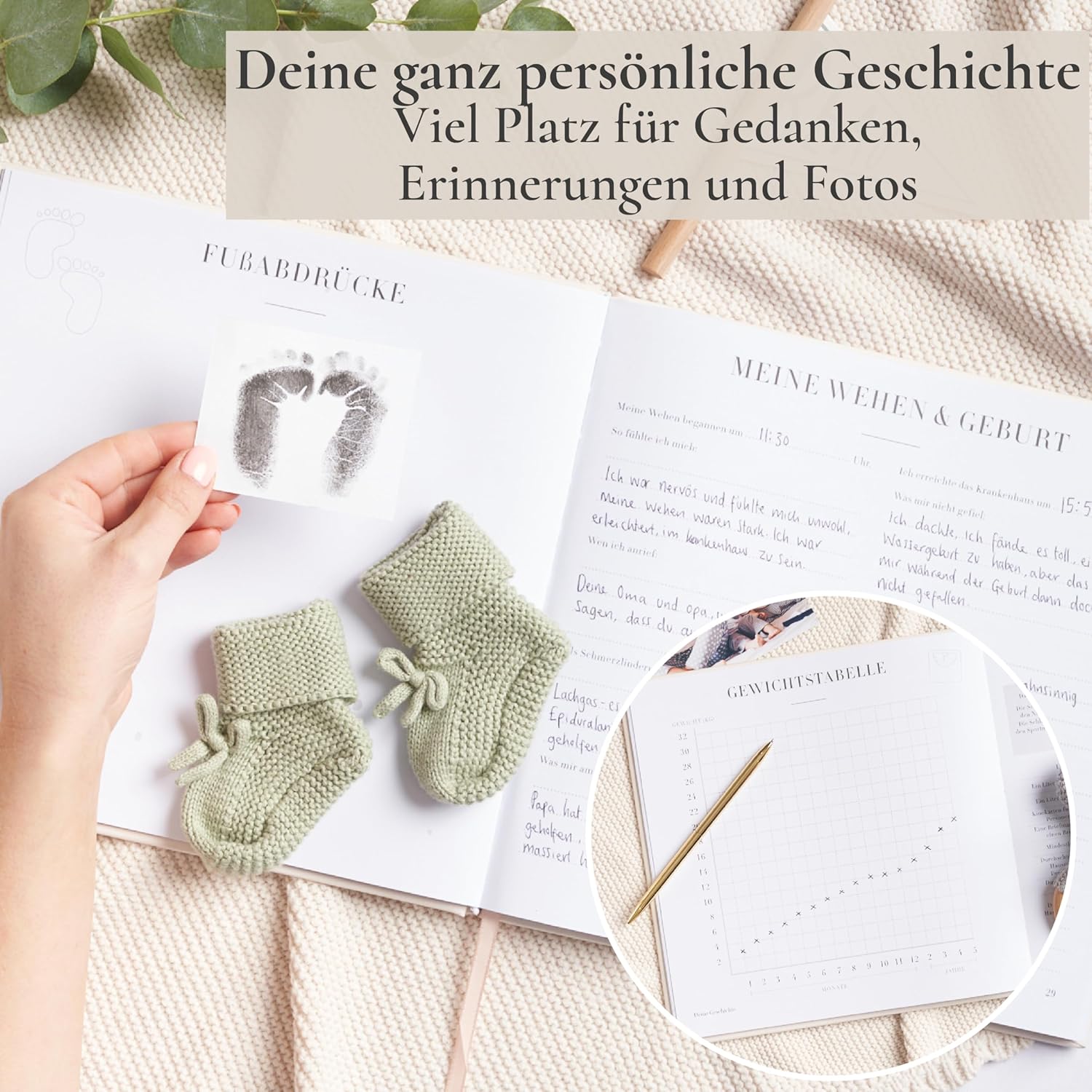 Erinnerungsbuch & Fotoalbum für Babys | 132 Seiten | 10x15 cm, 13x18 cm Fotos Erinnerungsbuch & Fotoalbum für Babys | 132 Seiten | 10x15 cm, 13x18 cm Fotos