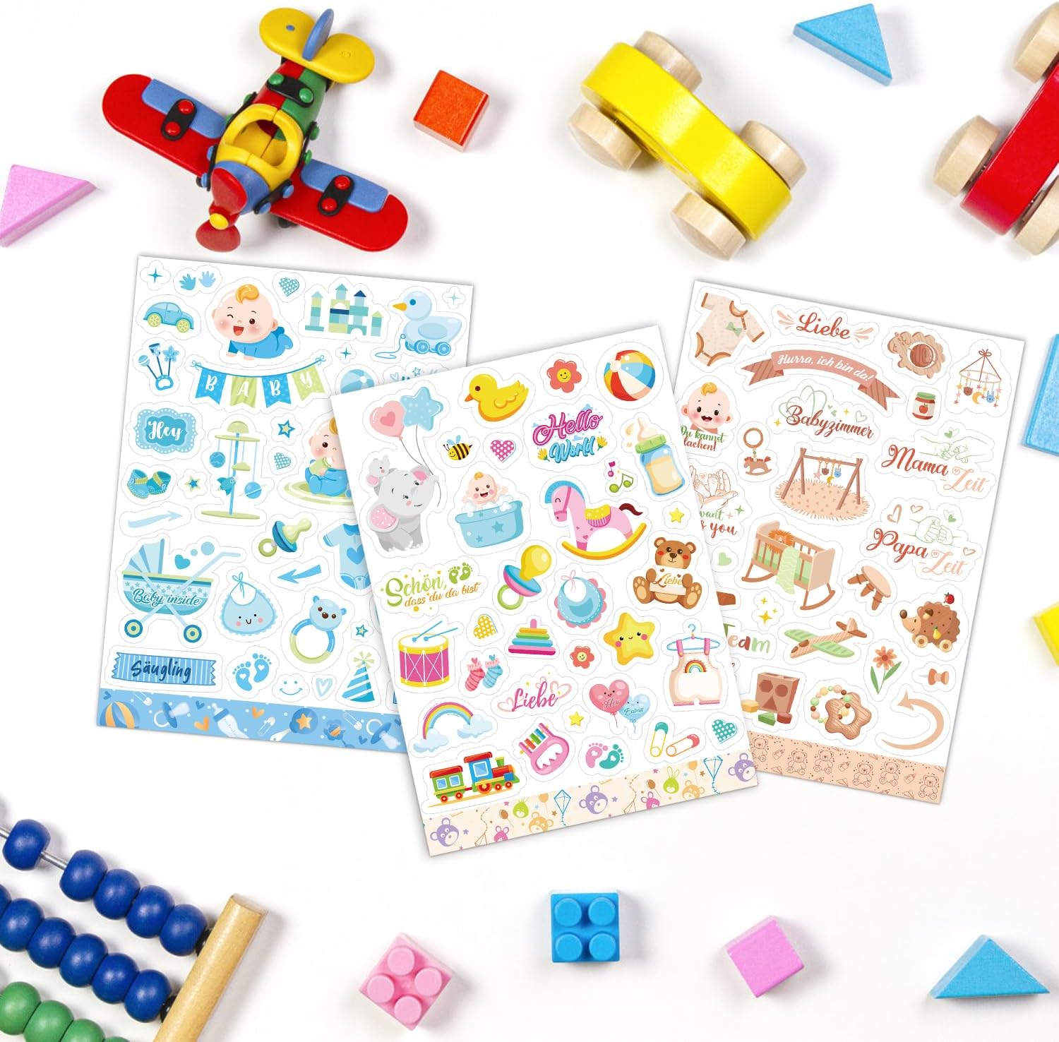 DPKOW Babyalbum Sticker Set - 235stk - Perfekt für Babyparty und Scrapbooking