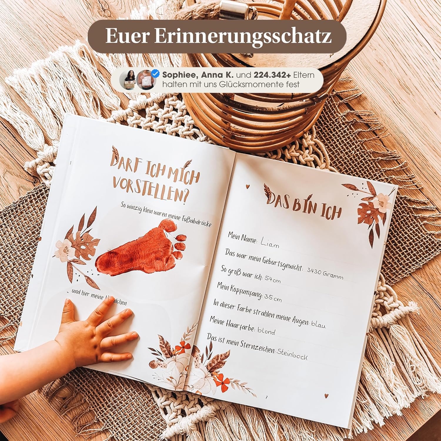 EULENTALER® Babytagebuch Boho: Erinnerungsschatz für das erste Jahr EULENTALER® Babytagebuch Boho: Erinnerungsschatz für das erste Jahr