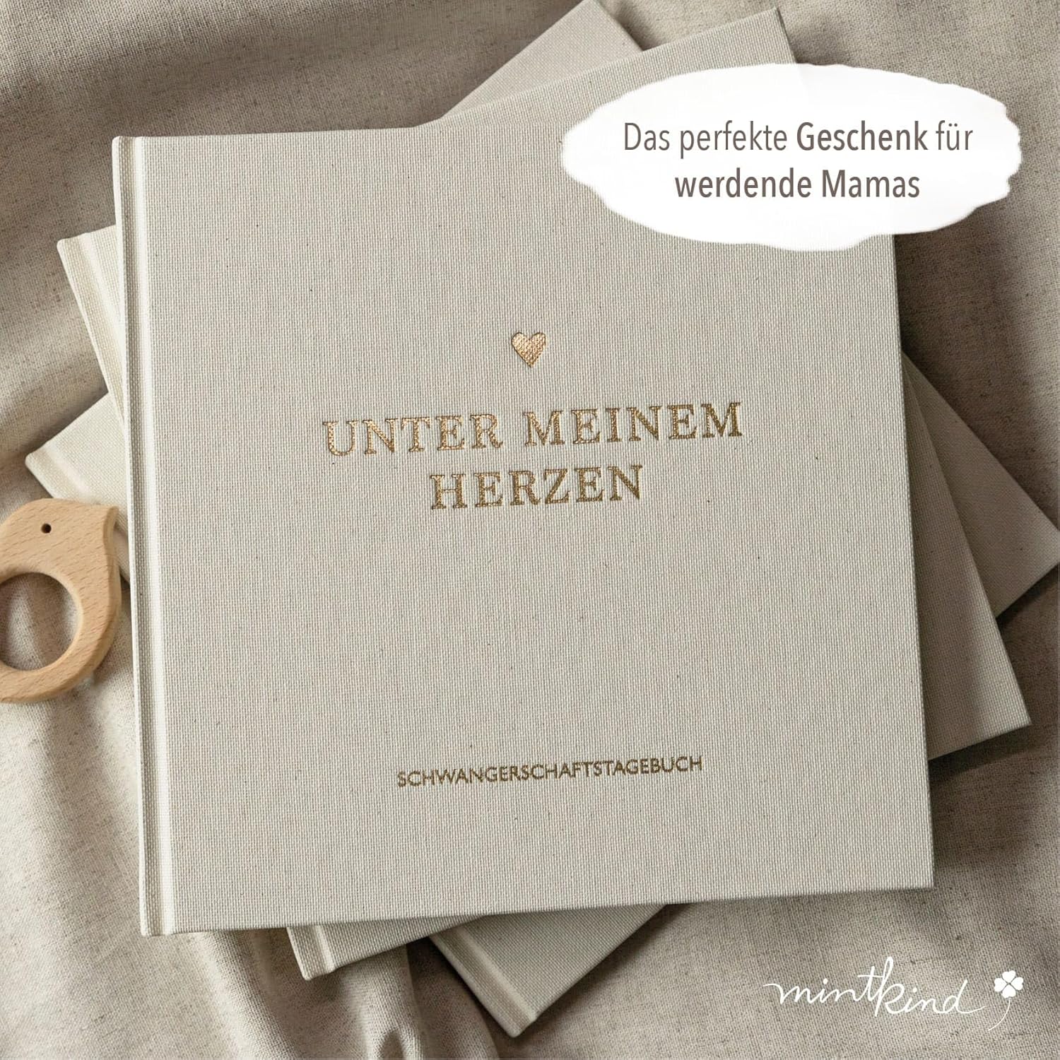 MINTKIND® Schwangerschaftstagebuch „Meine Schwangerschaft“ mit Sticker Set