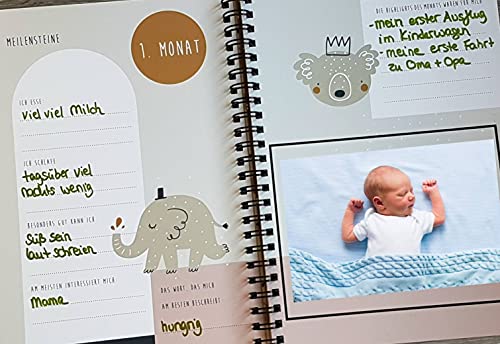 Babyalbum „Mein erstes Jahr" zum Ausfüllen – Doppelseite pro Monat